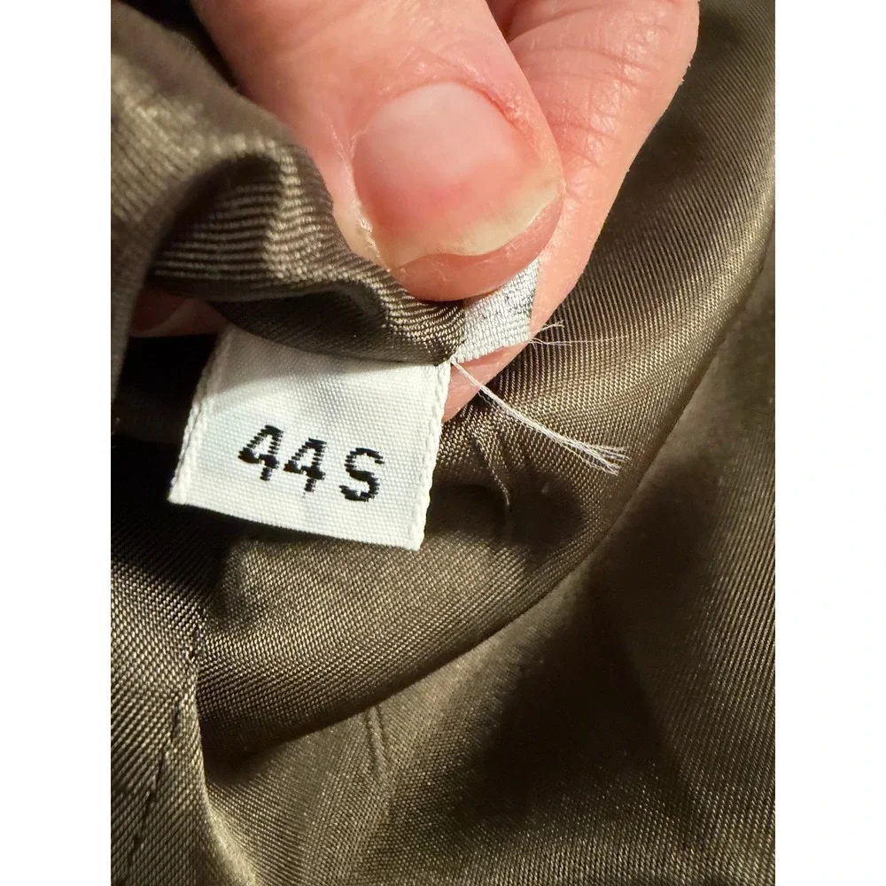 Austin Reed Blazer 44S Olive Green Herringbone Wool Lux Sport Coat Dark Academia
